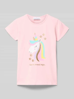 t-shirt z motywem i okrągłym dekoltem DANAMADE