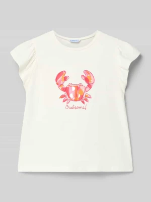 T-shirt z motywem i okrągłym dekoltem Mayoral