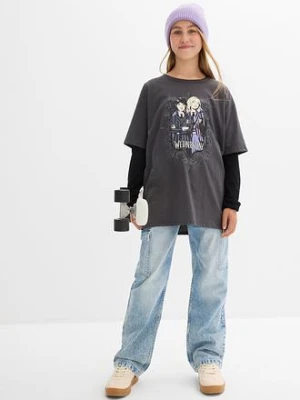 T-shirt z motywem Wednesday z czystej bawełny bonprix