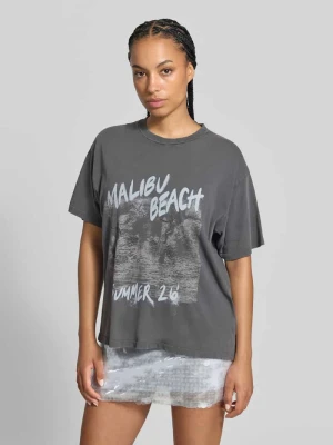 T-shirt z nadruk malibu beach Anine Bing Czarny