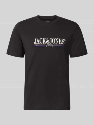 T-shirt z nadruk z logo model 'FREDERIKSBERG' Jack&Jones Czarny