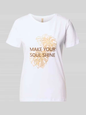 t-shirt z nadruk z napisem i motywem model 'RINA' Soyaconcept