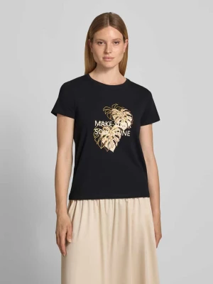 t-shirt z nadruk z napisem i motywem model 'RINA' Soyaconcept czarny