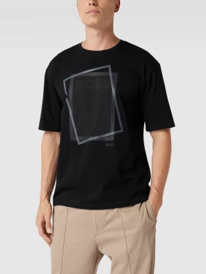 T-shirt z nadrukami model ‘Tee Platinum’ BOSS Green