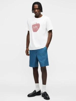 T-shirt z nadrukiem A.p.c. biały