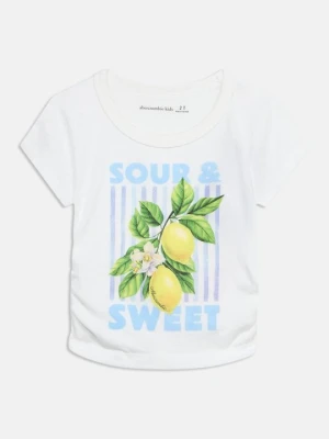 T-shirt z nadrukiem Abercrombie & Fitch biały
