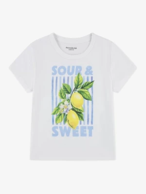 T-shirt z nadrukiem Abercrombie & Fitch biały