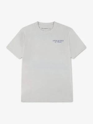 T-shirt z nadrukiem Abercrombie & Fitch biały