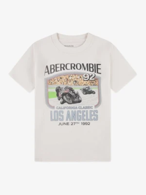 T-shirt z nadrukiem Abercrombie & Fitch biały