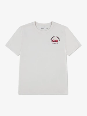 T-shirt z nadrukiem Abercrombie & Fitch biały