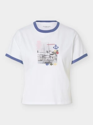 T-shirt z nadrukiem Abercrombie & Fitch biały