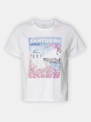 T-shirt z nadrukiem Abercrombie & Fitch biały