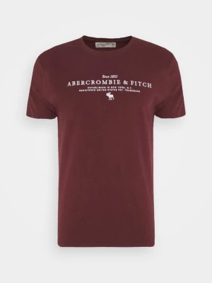 T-shirt z nadrukiem Abercrombie & Fitch ciemnoczerwony