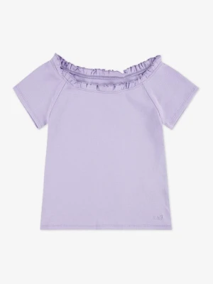 T-shirt z nadrukiem Abercrombie & Fitch fioletowy