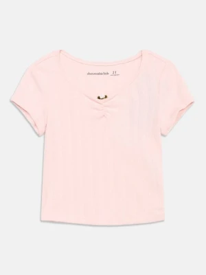 T-shirt z nadrukiem Abercrombie & Fitch jasnoróżowy