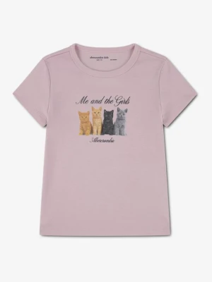 T-shirt z nadrukiem Abercrombie & Fitch jasnoróżowy