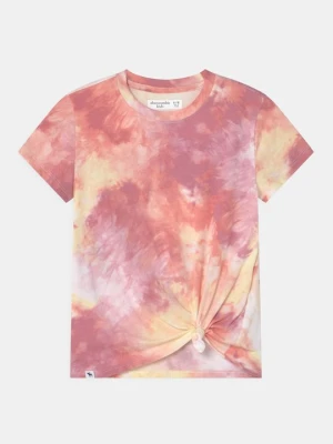 T-shirt z nadrukiem Abercrombie & Fitch jasnoróżowy