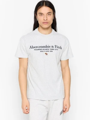 T-shirt z nadrukiem Abercrombie & Fitch jasnoszary