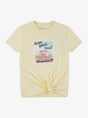 T-shirt z nadrukiem Abercrombie & Fitch jasnożółty