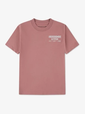 T-shirt z nadrukiem Abercrombie & Fitch mauve