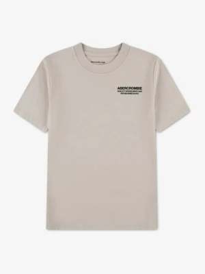 T-shirt z nadrukiem Abercrombie & Fitch mleczny