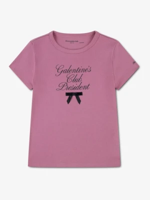 T-shirt z nadrukiem Abercrombie & Fitch różowy