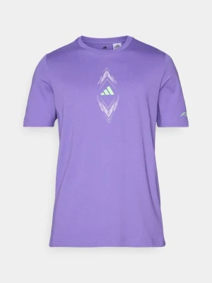 T-shirt z nadrukiem Adidas fioletowy