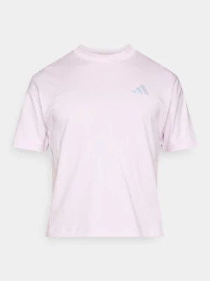 T-shirt z nadrukiem Adidas liliowy