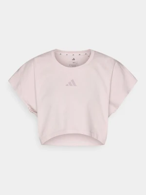 T-shirt z nadrukiem Adidas liliowy