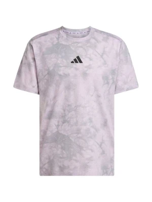 T-shirt z nadrukiem Adidas liliowy
