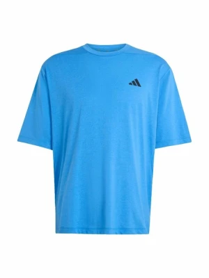 T-shirt z nadrukiem Adidas niebieski
