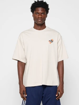 T-shirt z nadrukiem adidas Originals beżowy