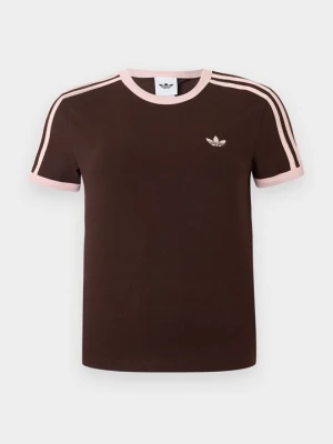 T-shirt z nadrukiem adidas Originals brązowy