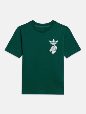 T-shirt z nadrukiem adidas Originals ciemnozielony