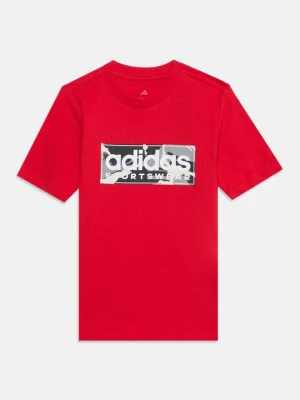 T-shirt z nadrukiem adidas Originals czerwony