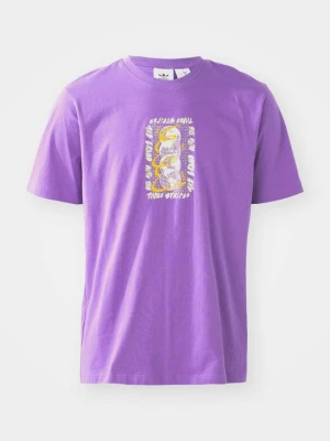 T-shirt z nadrukiem adidas Originals fioletowy