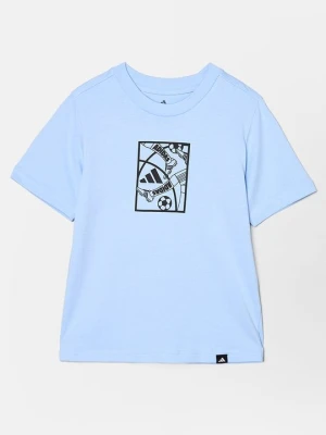 T-shirt z nadrukiem adidas Originals jasnoniebieski