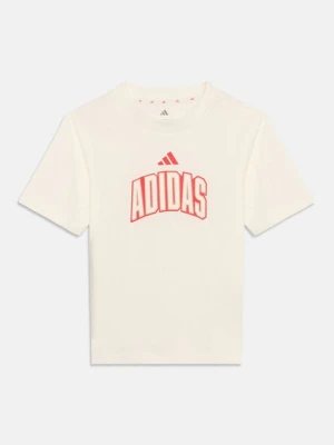 T-shirt z nadrukiem adidas Originals mleczny