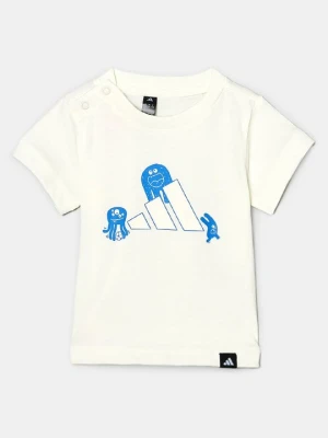 T-shirt z nadrukiem adidas Originals mleczny