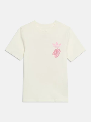 T-shirt z nadrukiem adidas Originals mleczny