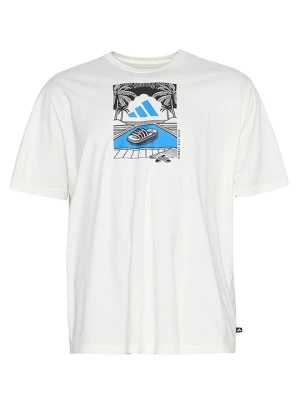 T-shirt z nadrukiem adidas Originals mleczny