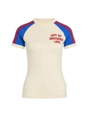 T-shirt z nadrukiem adidas Originals mleczny