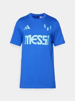 T-shirt z nadrukiem Adidas niebieski
