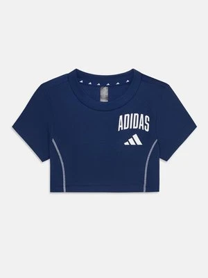 T-shirt z nadrukiem Adidas niebieski
