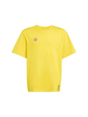 T-shirt z nadrukiem Adidas żółty