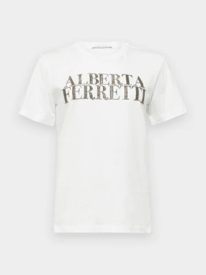 T-shirt z nadrukiem Alberta Ferretti czarny