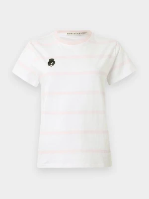 T-shirt z nadrukiem Alice + Olivia mleczny