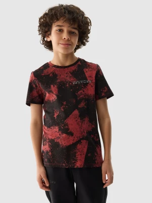 T-shirt z nadrukiem allover chłopięcy - czerwony 4F