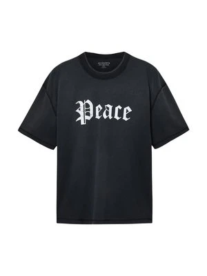 T-shirt z nadrukiem AllSaints czarny
