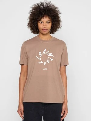 T-shirt z nadrukiem AllSaints różowy